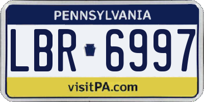 PA license plate LBR6997