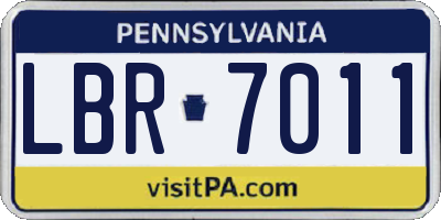 PA license plate LBR7011