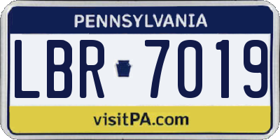 PA license plate LBR7019