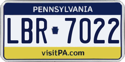 PA license plate LBR7022