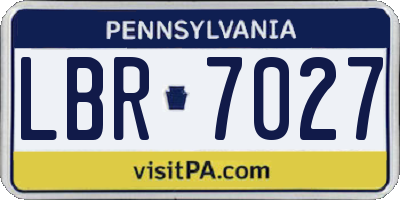 PA license plate LBR7027