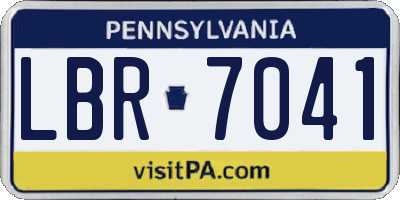 PA license plate LBR7041