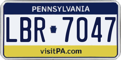 PA license plate LBR7047