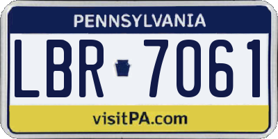 PA license plate LBR7061
