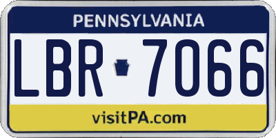 PA license plate LBR7066