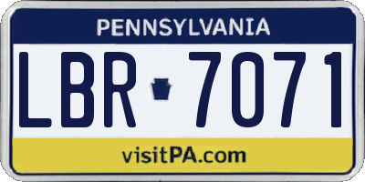 PA license plate LBR7071