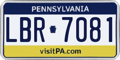PA license plate LBR7081