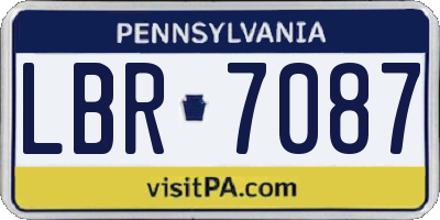 PA license plate LBR7087