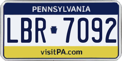 PA license plate LBR7092