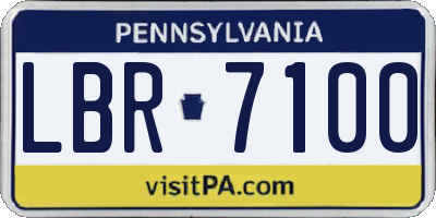 PA license plate LBR7100