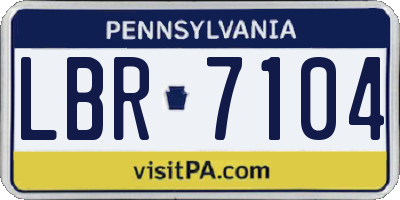 PA license plate LBR7104