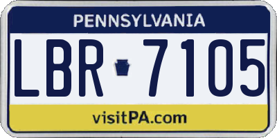 PA license plate LBR7105