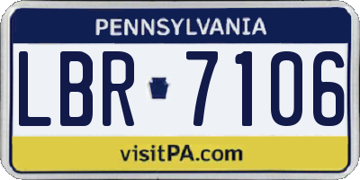 PA license plate LBR7106