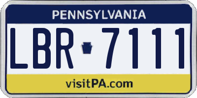 PA license plate LBR7111
