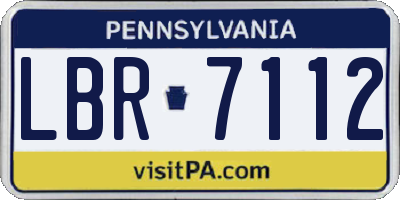 PA license plate LBR7112