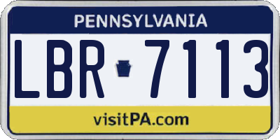 PA license plate LBR7113