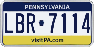 PA license plate LBR7114