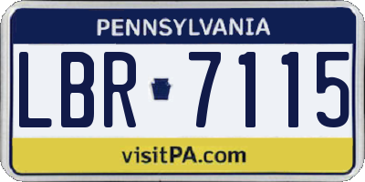 PA license plate LBR7115