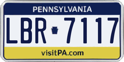 PA license plate LBR7117