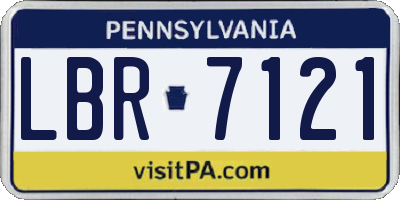 PA license plate LBR7121