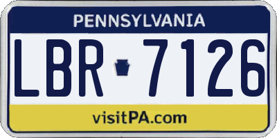 PA license plate LBR7126