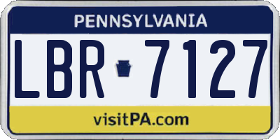 PA license plate LBR7127