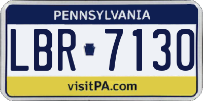 PA license plate LBR7130