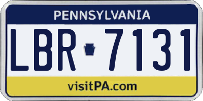 PA license plate LBR7131