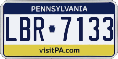 PA license plate LBR7133