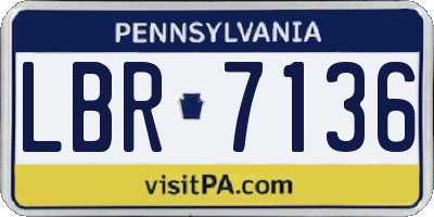 PA license plate LBR7136