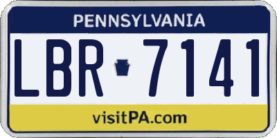 PA license plate LBR7141