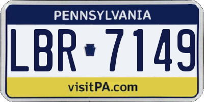 PA license plate LBR7149