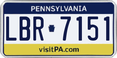 PA license plate LBR7151