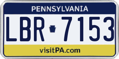 PA license plate LBR7153