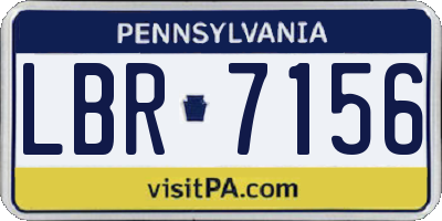 PA license plate LBR7156