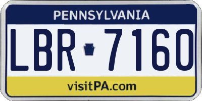 PA license plate LBR7160
