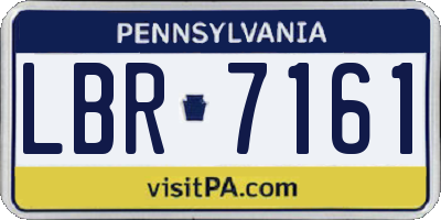 PA license plate LBR7161