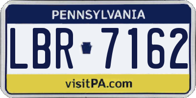 PA license plate LBR7162