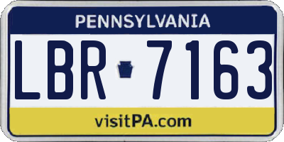 PA license plate LBR7163