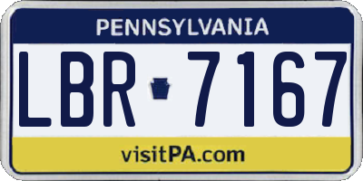 PA license plate LBR7167