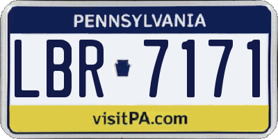 PA license plate LBR7171