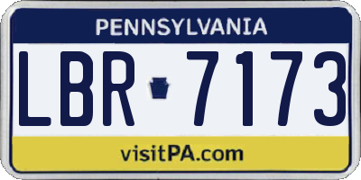 PA license plate LBR7173