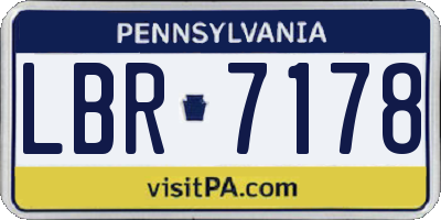 PA license plate LBR7178