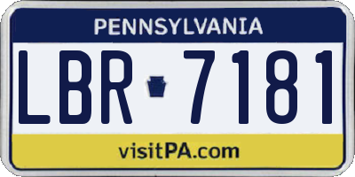 PA license plate LBR7181