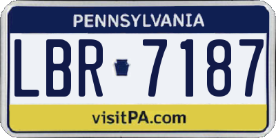 PA license plate LBR7187