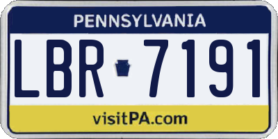 PA license plate LBR7191