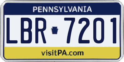 PA license plate LBR7201