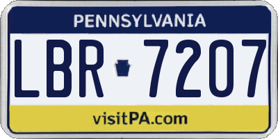 PA license plate LBR7207