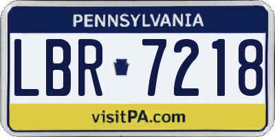 PA license plate LBR7218