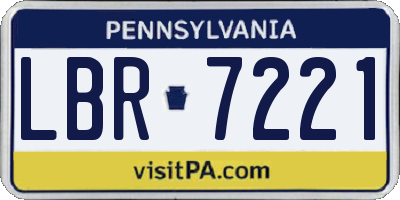 PA license plate LBR7221